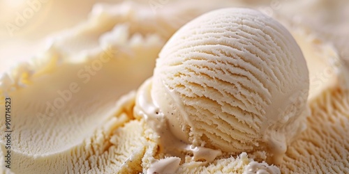 Close-up of vanilla ice cream, texture and pattern of ice cream.