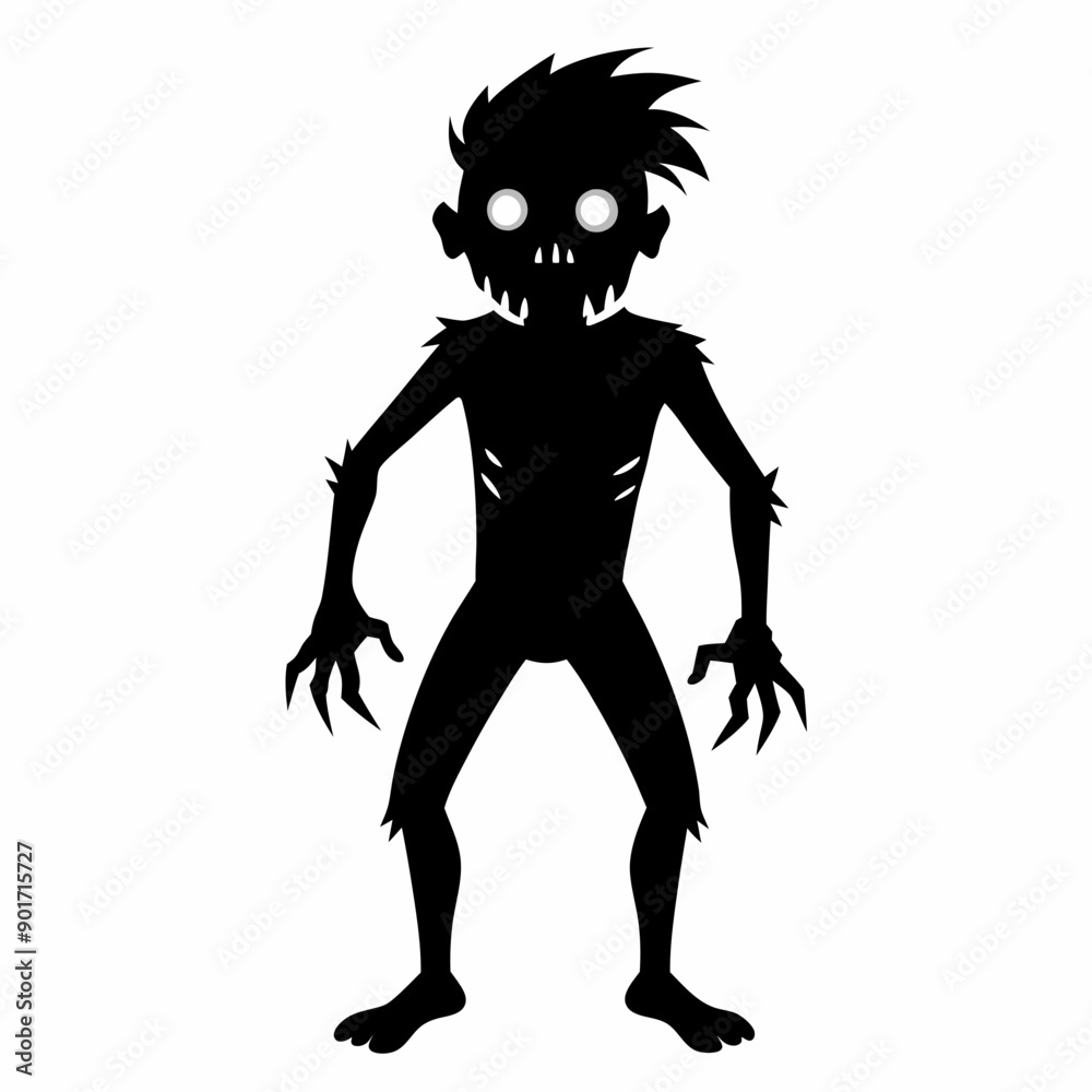 Halloween Zombie black vector silhouette Halloween Zombie black vector silhouette