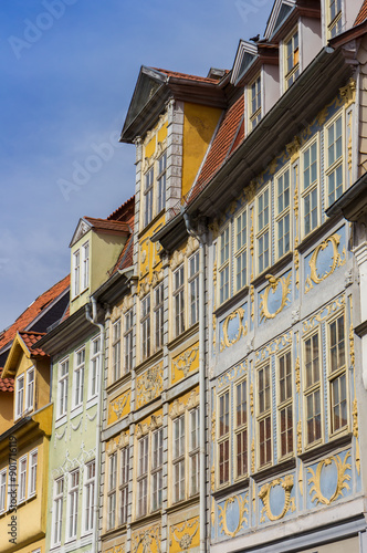 Obraz na płótnie Decorated facade at the central market square in Bad Langensalza, Germany w salonie