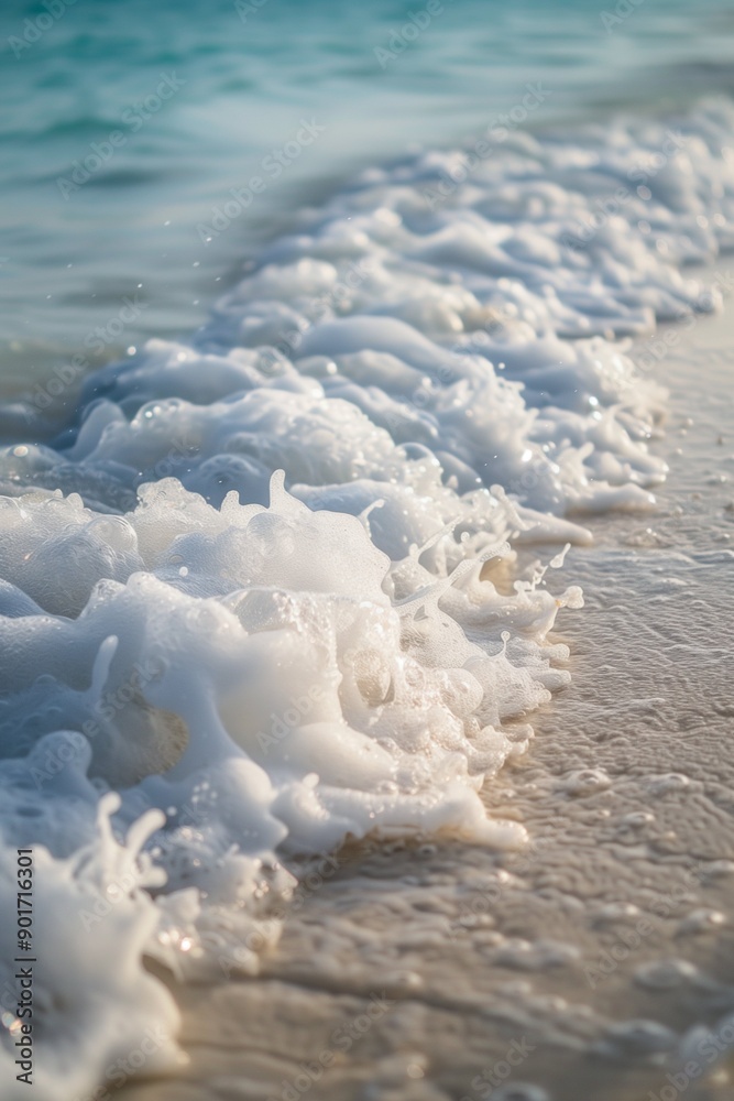 Fototapeta premium Gentle Waves on Sandy Beach