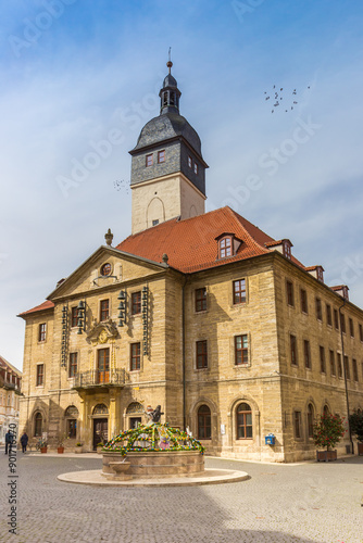 Obraz na płótnie Historic town hall building at the market square in Bad Langensalza, Germany w salonie