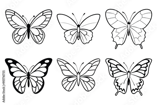 Butterfly line art illustration Stylish Icons