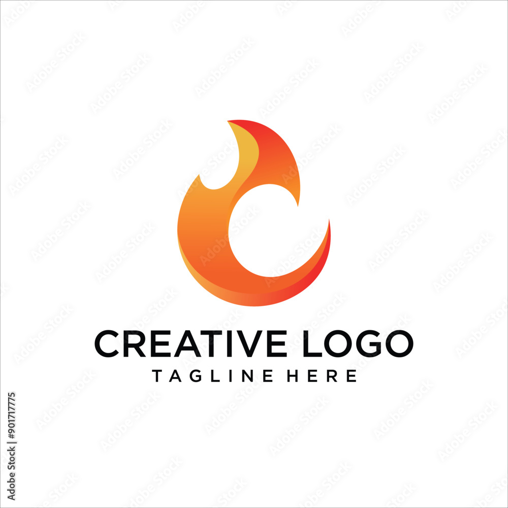 Obraz premium abstract fire orange logo vector