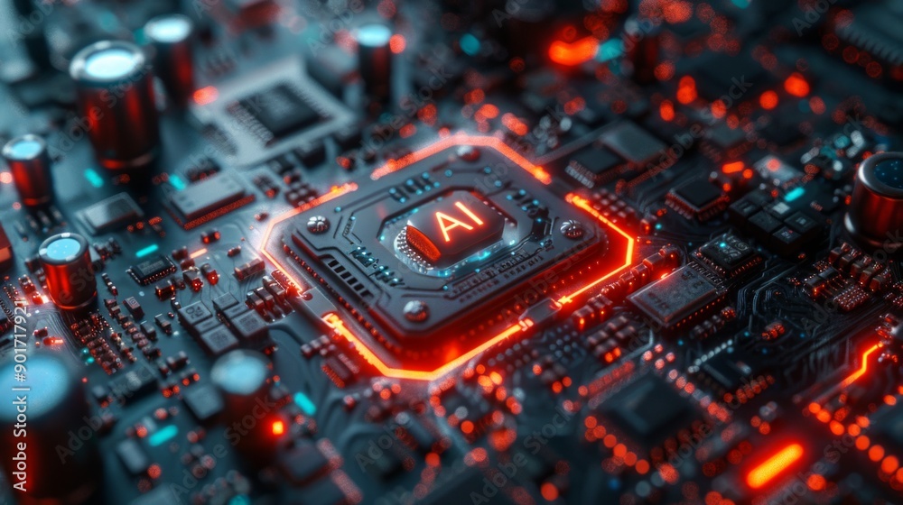 Fototapeta premium AI, Artificial Intelligence concept