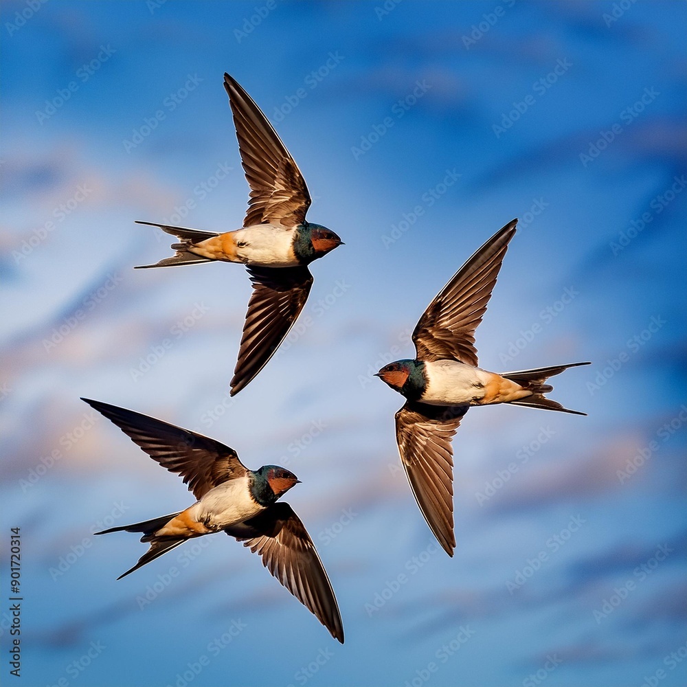 Obraz premium common swallows, AI generated