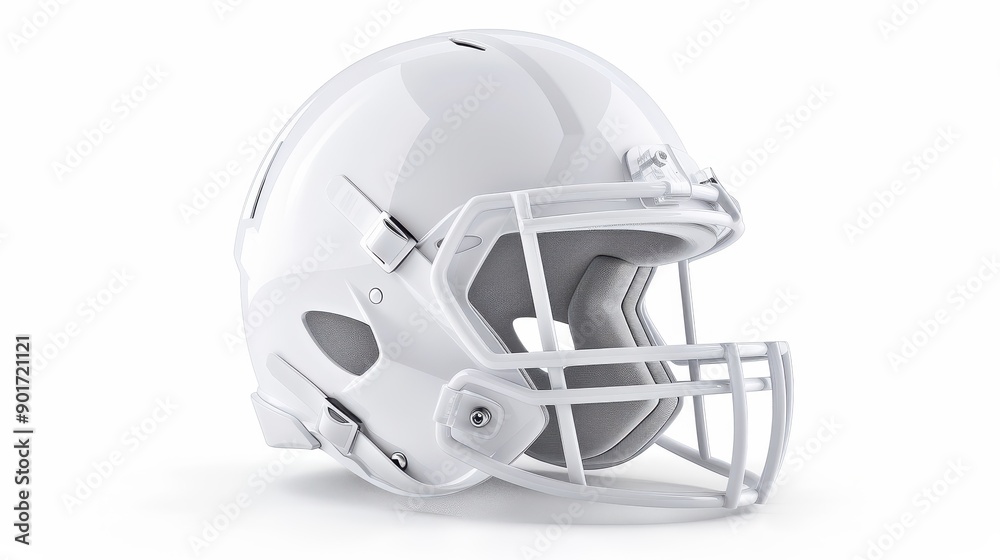 Fototapeta premium A white football helmet with a black strap