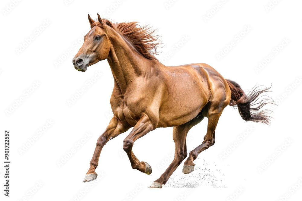 A horse galloping in full stride. A horse galloping in full stride.