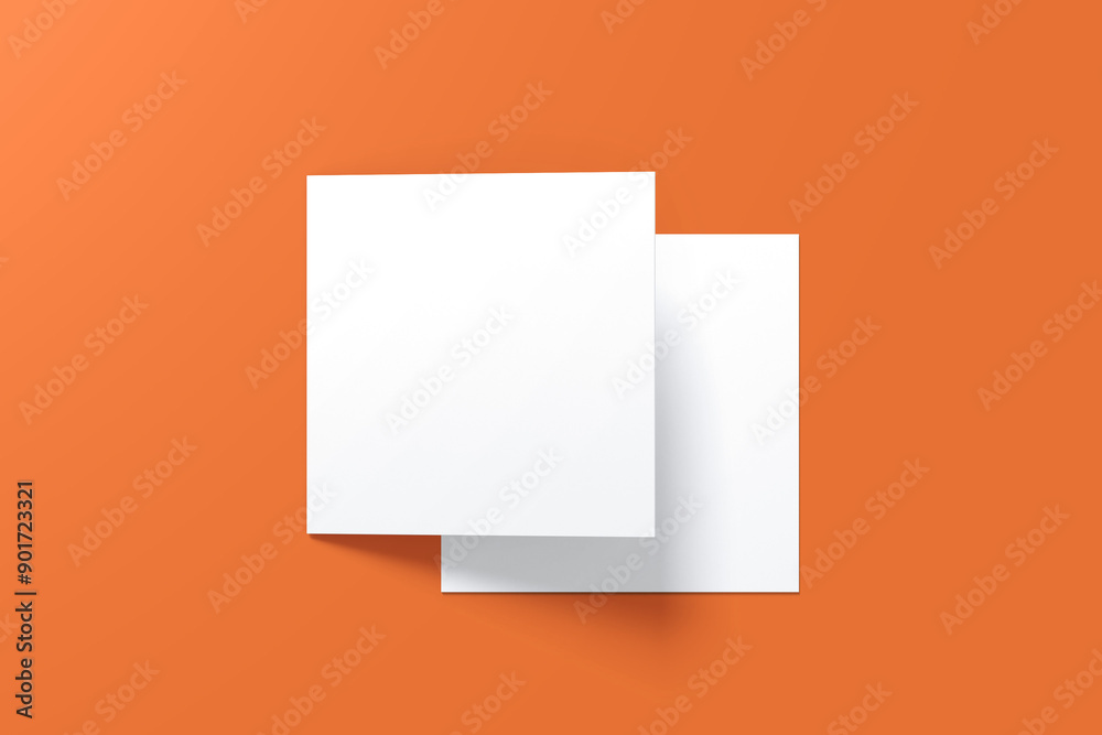 Business Card Square 3D Rendering Business Card Square 3D Rendering
