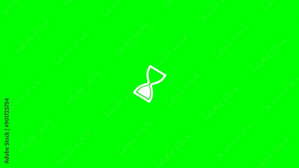 hourglass loading icon green screen background