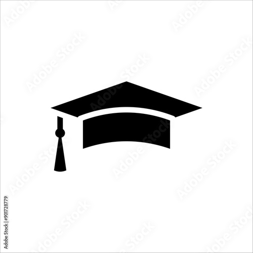 Graduation cap icon. Line and glyph version, student hat outline and filled vector sign. Education symbol, logo. Different style icons.
