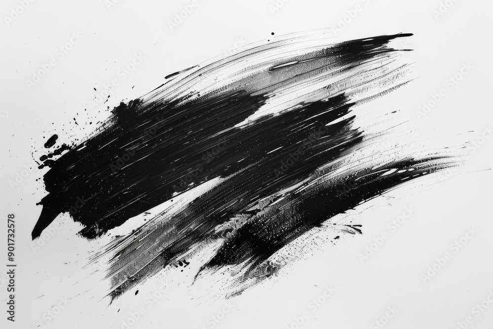 dry black brush stroke, isolated white background dry black brush stroke, isolated white background
