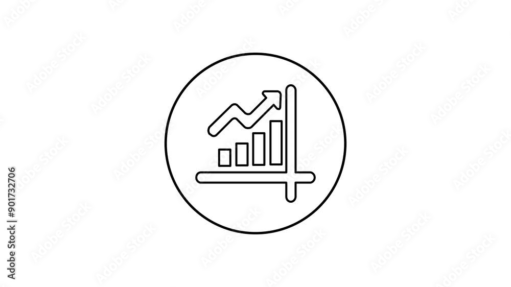 Abstract business arrow growth graph with a man explain chart board.Business growth concept on graph chart showing marketing sales profit target growth in future. Abstract business arrow growth graph with a man explain chart board.Business growth concept on graph chart showing marketing sales profit target growth in future.