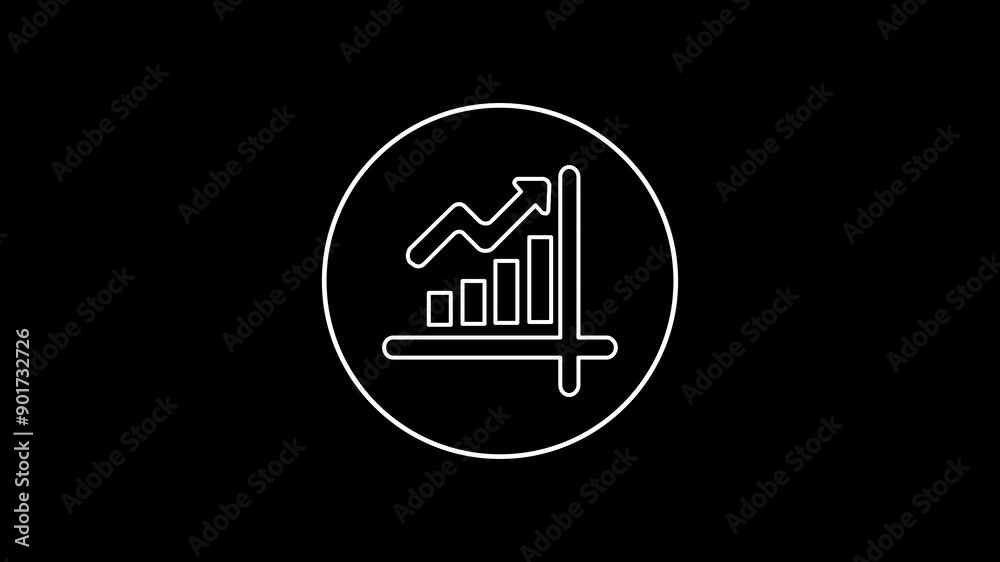 Abstract business arrow growth graph with a man explain chart board.Business growth concept on graph chart showing marketing sales profit target growth in future. Abstract business arrow growth graph with a man explain chart board.Business growth concept on graph chart showing marketing sales profit target growth in future.