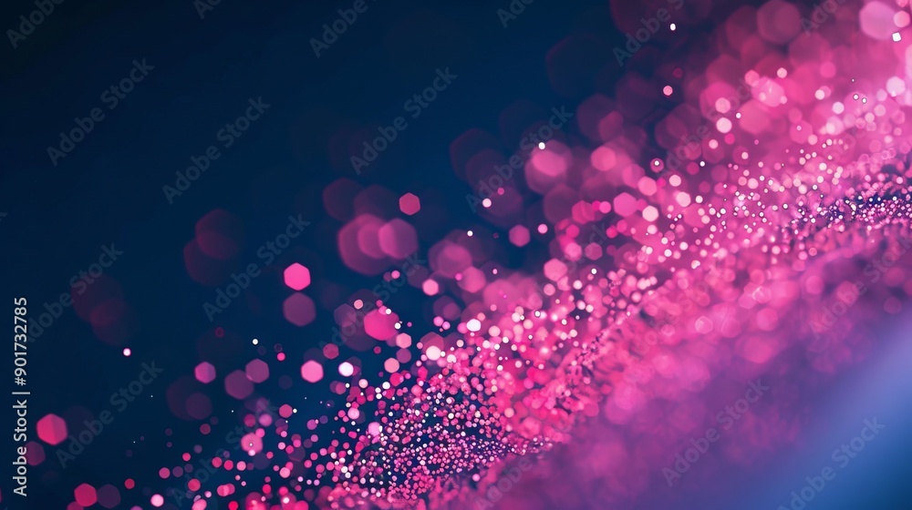 Abstract pink bokeh lights. An ethereal abstract background with pink bokeh lights against a dark backdrop, perfect for adding a touch of magic to your projects.