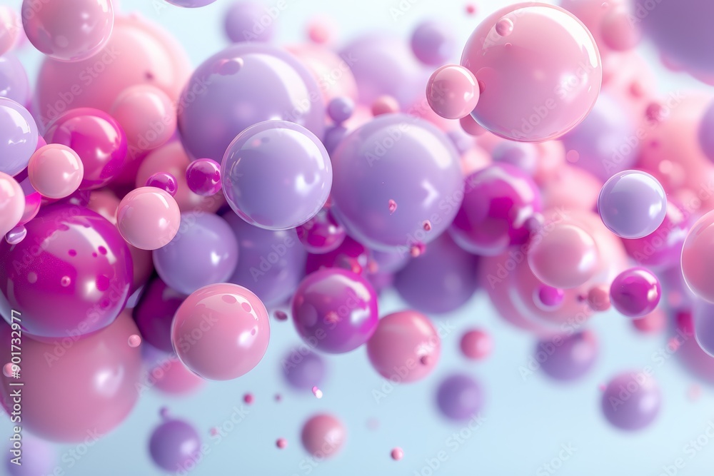 Abstract floating bubbles in pink and purple hues against a soft background. Abstract floating bubbles in pink and purple hues against a soft background.