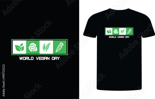 World Vegan Day shirt design, Vegan concept typographic  shirt design.
