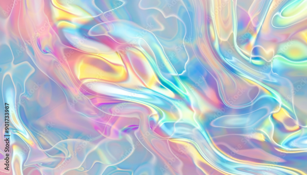 Holographic abstract background with blurred lights and pastel colors with a soft focus effect