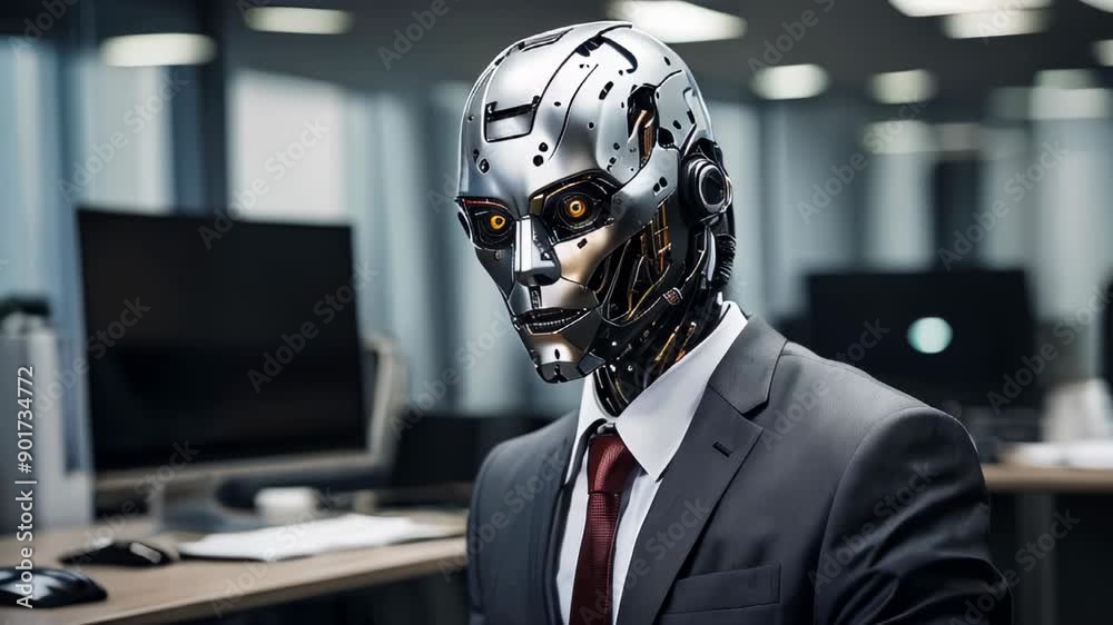 Realistic Robot Appearing in a Modern Office Environment During the Daytime Realistic Robot Appearing in a Modern Office Environment During the Daytime