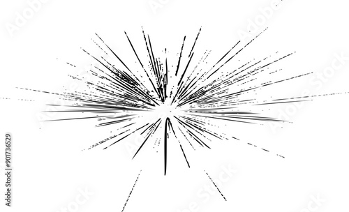 Circular starburst explosion texture. Distressed uneven grunge background. Abstract vector illustration. Overlay to create interesting effect and depth. Isolated on white background.