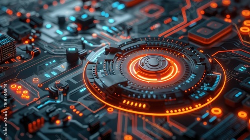 Futuristic Technology Circuit Board