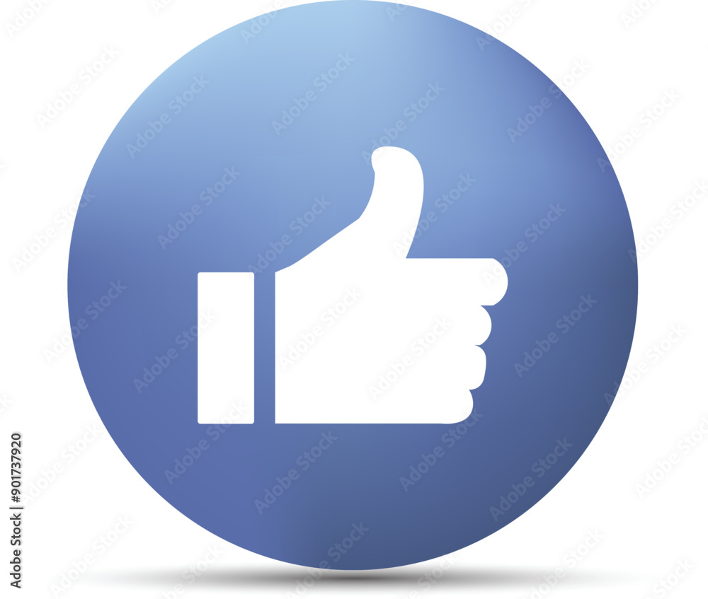 a blue and white circle with a thumb up symbol a blue and white circle with a thumb up symbol