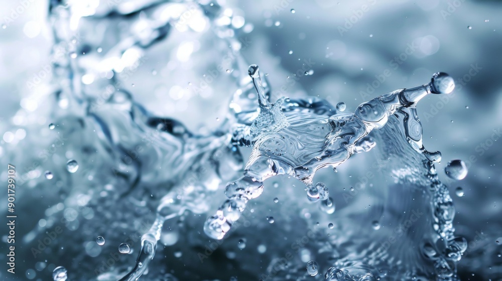 Clear water splash in motion Clear water splash in motion