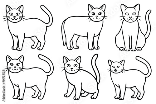 Cat line art illustration Design Concepts