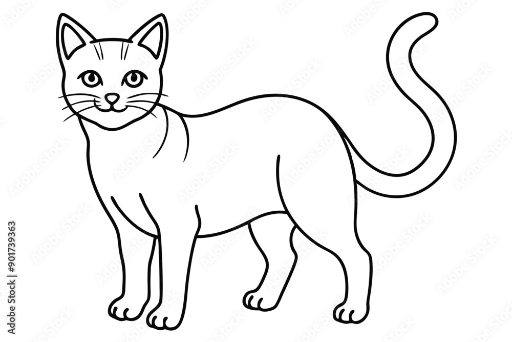 Fototapeta premium Cat line art illustration Design Concepts