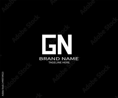 GN letter logo design. circle, triangle, hexagon, flat and simple style with white color variation letter logo set in one artboard. GN minimalist and classic logo.