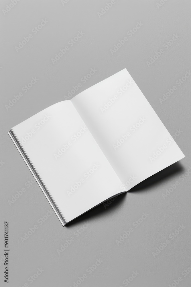 A close-up shot of an open white book lying on a gray surface, ready to be read A close-up shot of an open white book lying on a gray surface, ready to be read