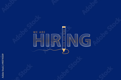 Vector we are hiring banner. Hiring recruitment design. We are hiring join our team announcement