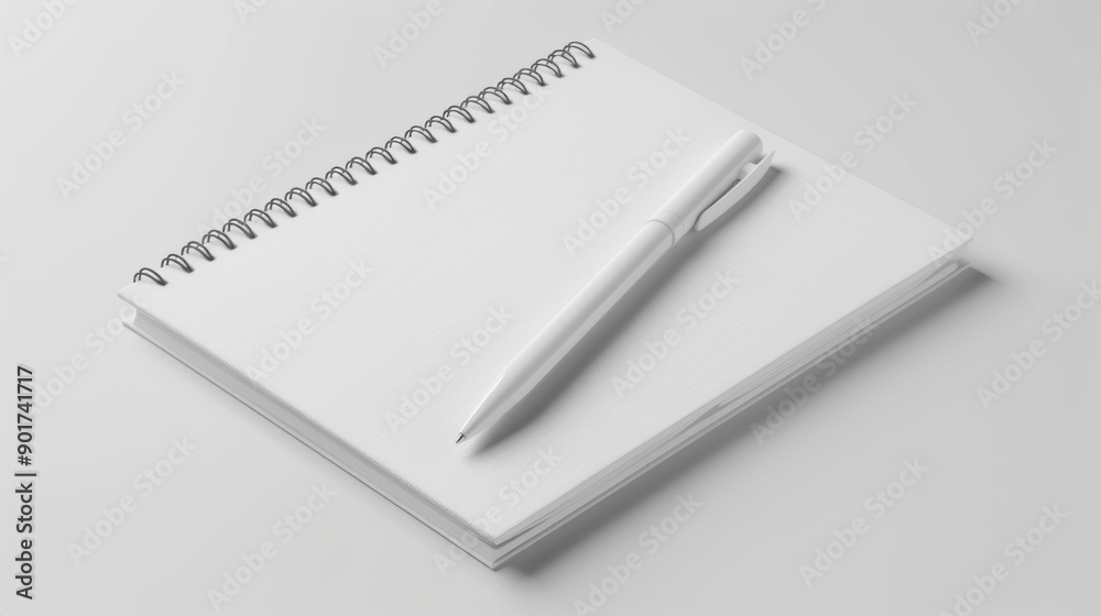 Blank notepad with pen. A white notepad with blank pages and a pen on top, perfect for showcasing your message or design. Blank notepad with pen. A white notepad with blank pages and a pen on top, perfect for showcasing your message or design.