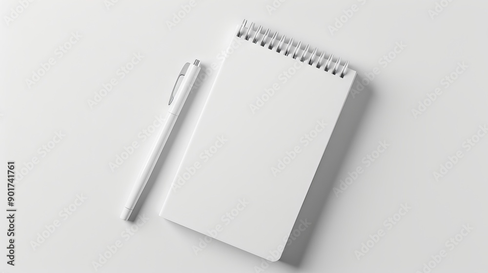 Blank notepad and a pen. White spiral notepad with plenty of copy space for your message and a pen aside. Blank notepad and a pen. White spiral notepad with plenty of copy space for your message and a pen aside.