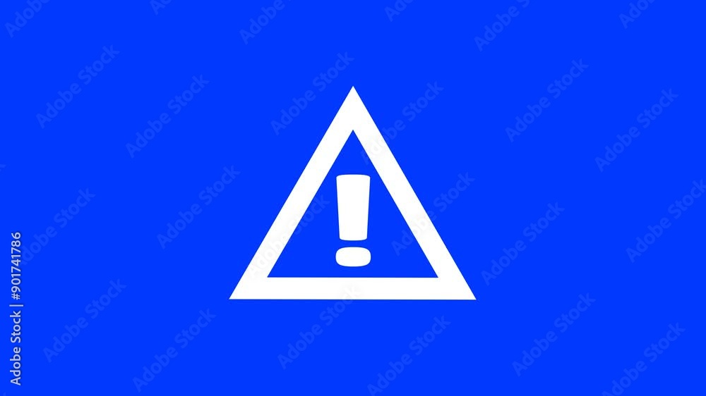 Animated warning sign with flashing exclamation mark icon on transparent background Animated warning sign with flashing exclamation mark icon on transparent background