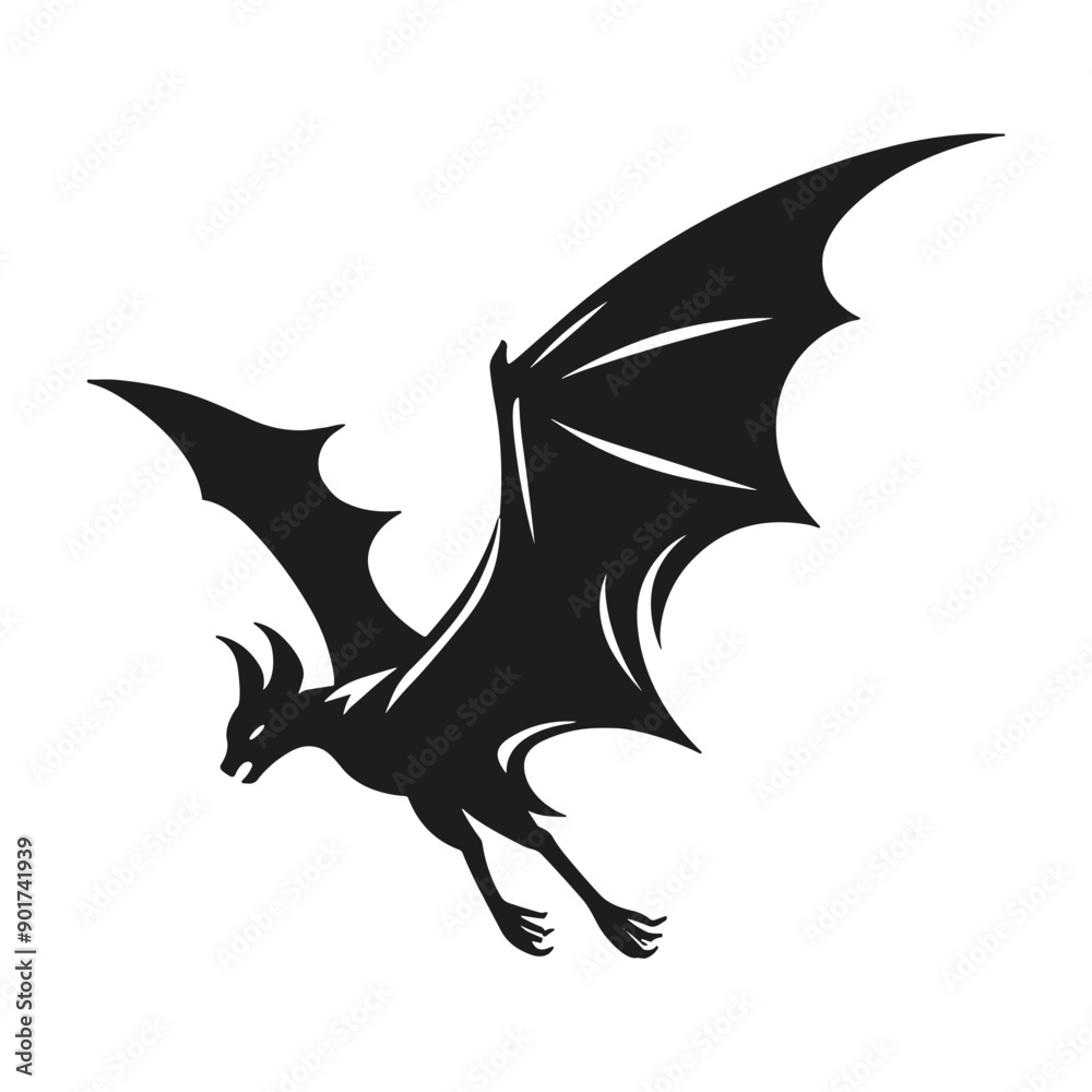 Fototapeta premium Chilling bat silhouette vector crafted for Halloween design