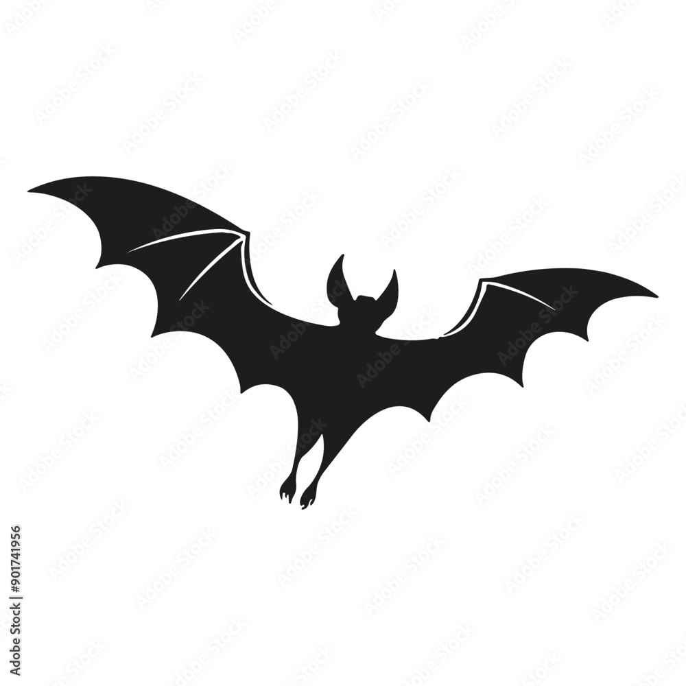Fototapeta premium Ghostly bat vector silhouette perfect for Halloween creations