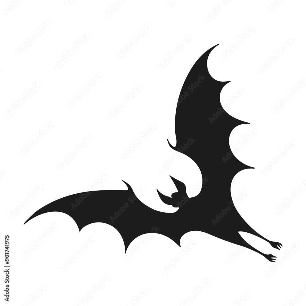 Fototapeta premium Frightening bat silhouette vector for haunting Halloween scenes
