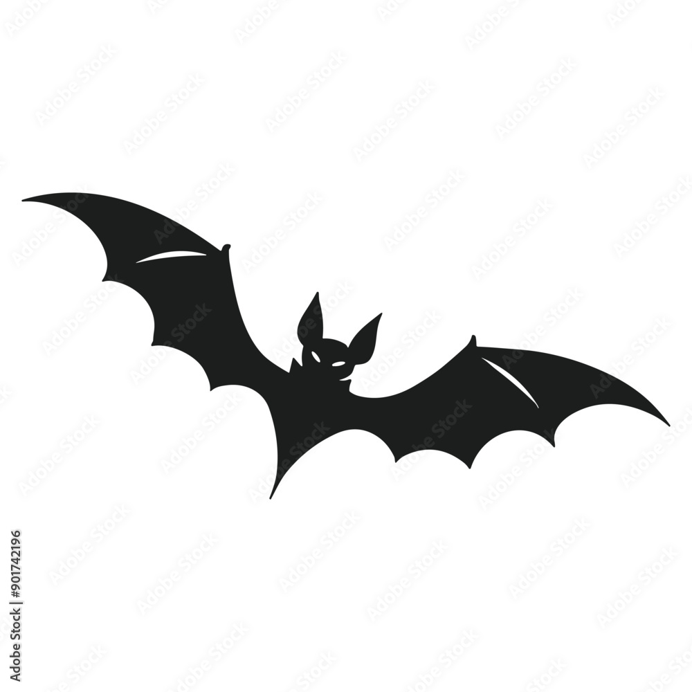 Fototapeta premium Halloween Flying Bat Silhouette - Eerie Vector Art
