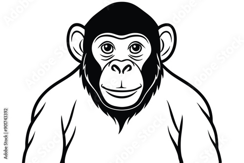 Chimpanzee line art illustration Design Concepts