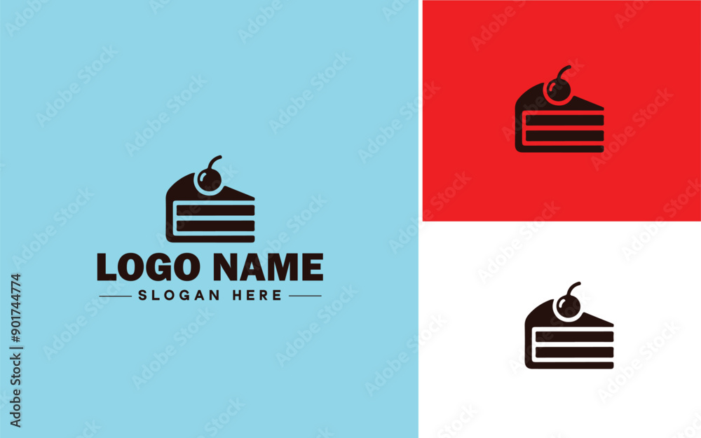 Fototapeta premium Bakery icon Bakehouse Patisserie Pastry shop flat logo sign symbol editable vector