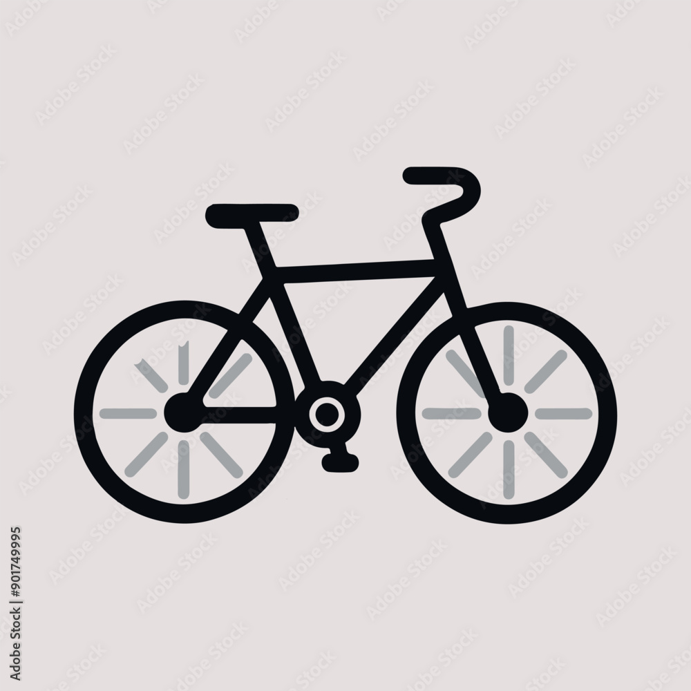 Icon of a bicycle on a white backdrop. Illustration in vector format Icon of a bicycle on a white backdrop. Illustration in vector format