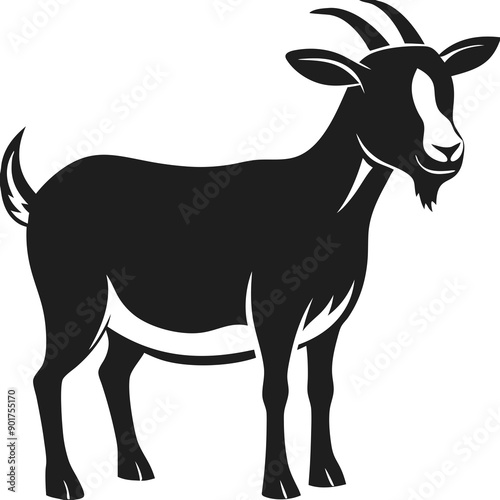 black goat on white vector