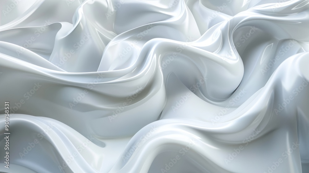 Fototapeta premium 3D render of layers of white spotted material ai generated