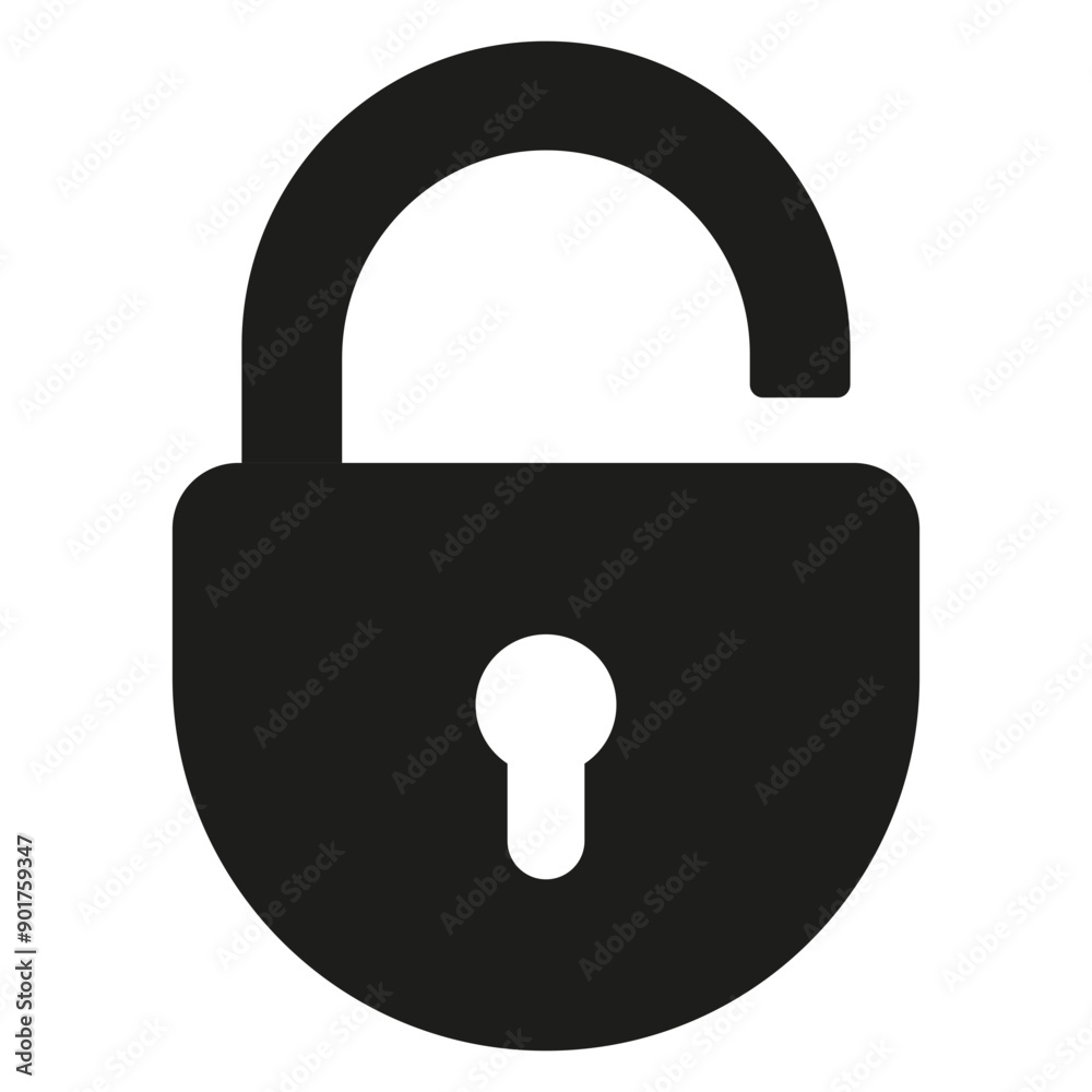 Lock icon. Locked and unlocked black line icon. Flat security symbol. Vector illustration. Lock icon. Locked and unlocked black line icon. Flat security symbol. Vector illustration.