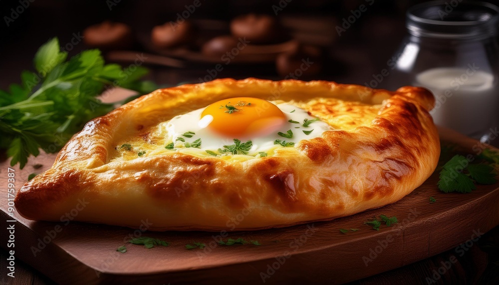 khachapuri cheese filled bread, AI generated khachapuri cheese filled bread, AI generated