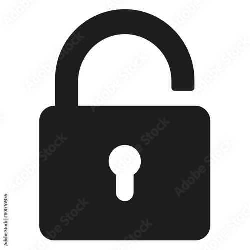 Wallpaper Mural Lock icon. Locked and unlocked black line icon. Flat security symbol. Vector illustration. Torontodigital.ca