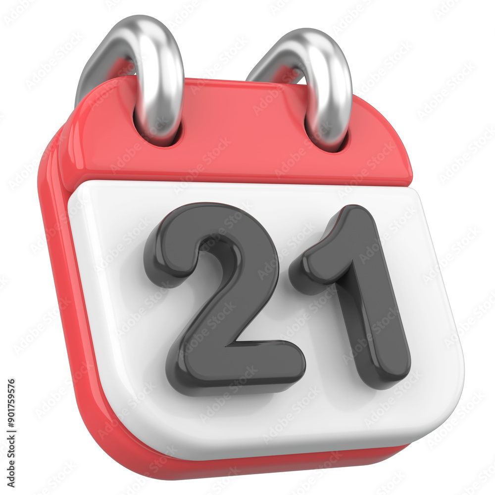 3D calendar. Day 21. Twenty-first day of the month. 3D illustration. 3D calendar. Day 21. Twenty-first day of the month. 3D illustration.