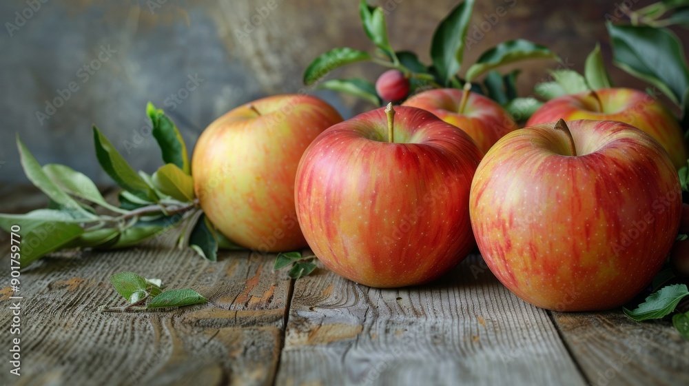 Fresh apples on rustic wooden table Fresh apples on rustic wooden table