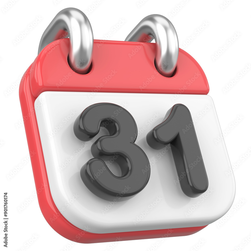 3D calendar. Day 31. Thirty-first day of the month. 3D illustration. 3D calendar. Day 31. Thirty-first day of the month. 3D illustration.