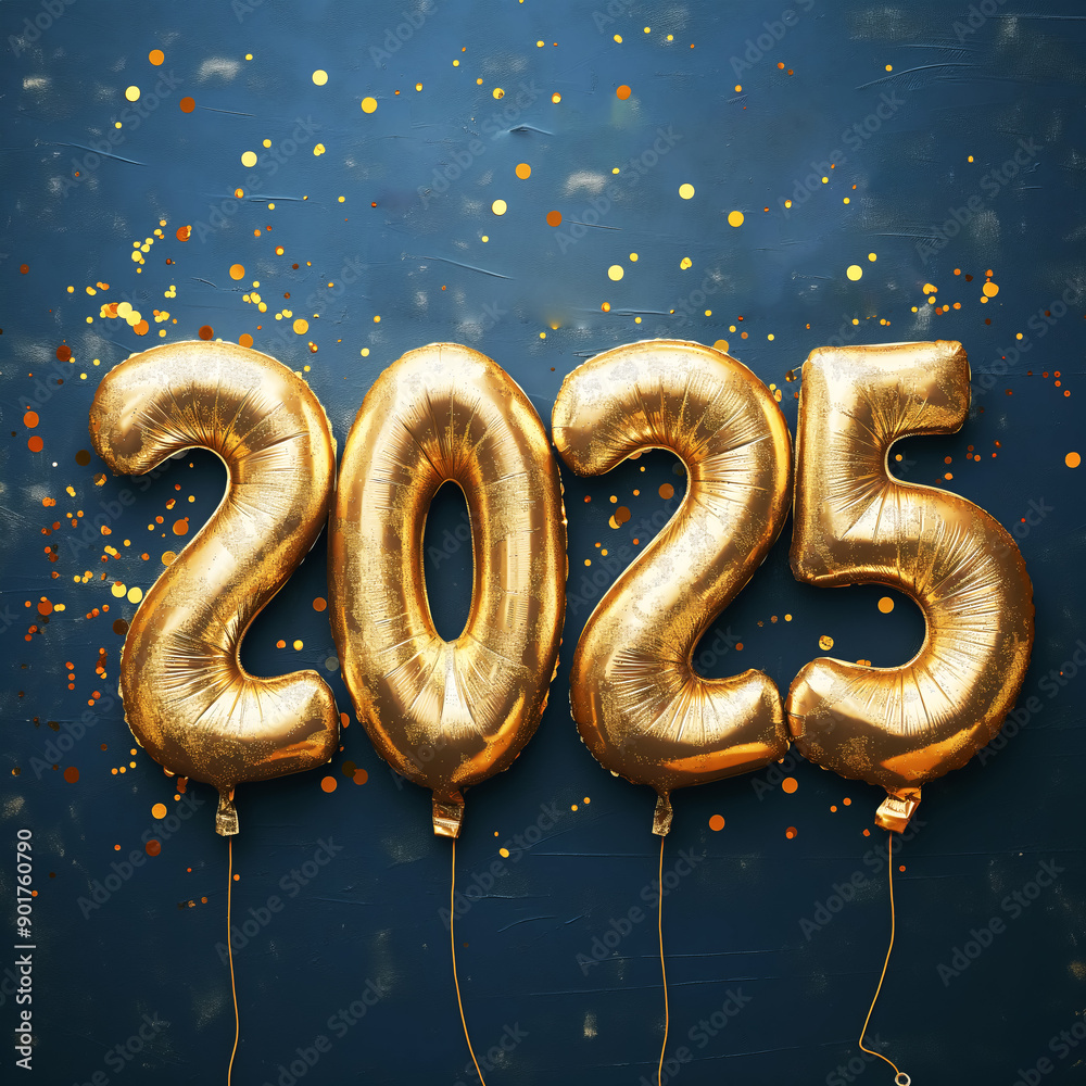 Festive background Happy New Year 2025. Numbers 2025 made with golden balls on a festive sparkling bokeh background. New Year's celebration, close-up. Place for text Festive background Happy New Year 2025. Numbers 2025 made with golden balls on a festive sparkling bokeh background. New Year's celebration, close-up. Place for text